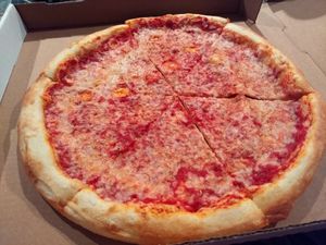 Plain cheese pizza at Possum Pizza in Austin