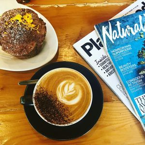 Orange, Banana, Lemon and Poppy Seed Muffin at Desta in Preston