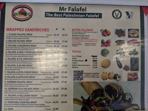 menu at Mr Falafel in West London