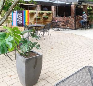 Our lovely patio. Dog friendly!  at Goldfinch in Black Mountain