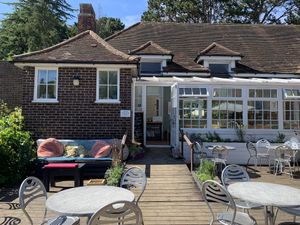 Outside seating   at Nourish in Letchworth
