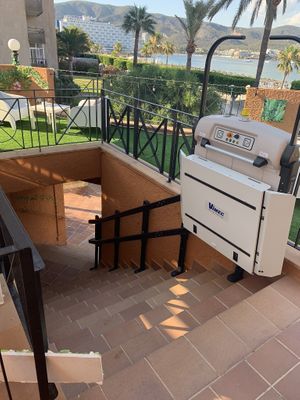 Chair lift for access  at Wanderlust Garden in Mallorca