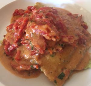 vegan ravioli at Merge in Buffalo