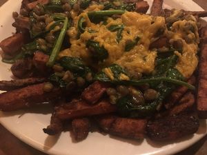 Smothered Fries at Merge in Buffalo