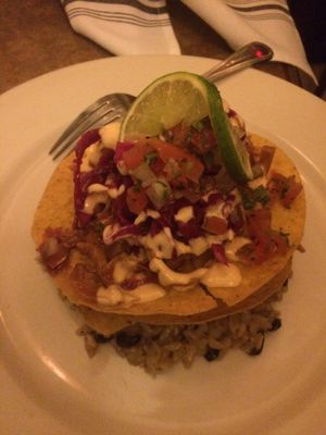 Tostadas with vegan cheese delicious  at Merge in Buffalo