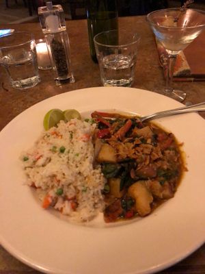 Squash stew with rice. Super Good! at Merge in Buffalo