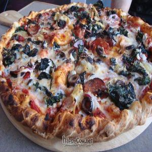 supreme pizza at Stephanie's Bakery in San Diego