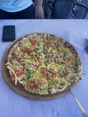 I really hope it was vegan because it didnt taste vegan  at Roma Pizza in Neos Marmaras