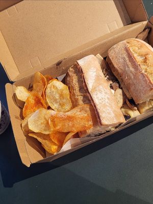 Vegan Philly cheese stake at MEL - St Ali - T2 in Melbourne Airport