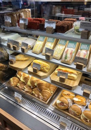 Vegan lamington and big vegan philly at MEL - St Ali - T2 in Melbourne Airport