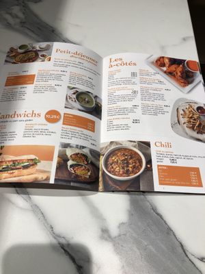 Menu at Copper Branch - Nieuwstraat in Brussels