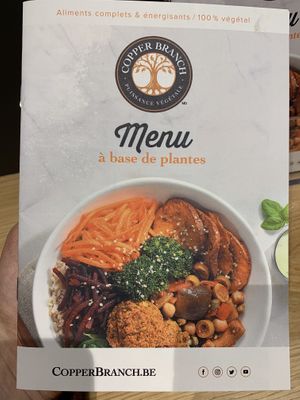 Menu July 2019 at Copper Branch - Nieuwstraat in Brussels