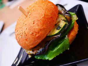 Portobello Mushroom Burger at Copper Branch - Nieuwstraat in Brussels