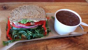 Happy hippie and vegan chili at Locali in Los Angeles