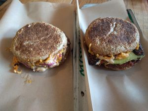 Bad Ass and Cadillac breakfast sandwiches at Locali in Los Angeles