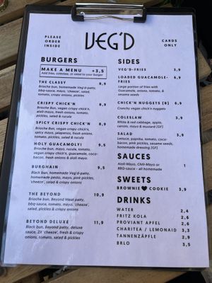 Menu at VEG'D - Vegan Burgers - F-Hain in Berlin