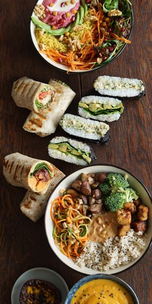 Our menu 🍲🌯🥗🖤 at VEG'D - Vegan Burgers - F-Hain in Berlin