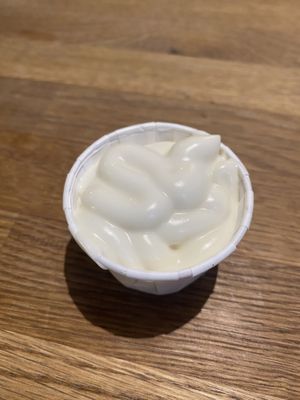 Mayo (free self-serve)  at VEG'D - Vegan Burgers - F-Hain in Berlin