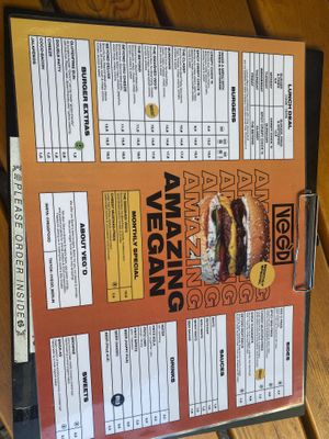The menu  at VEG'D - Vegan Burgers - F-Hain in Berlin