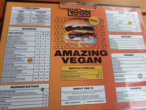 The VEG'D menu at VEG'D - Vegan Burgers - F-Hain in Berlin