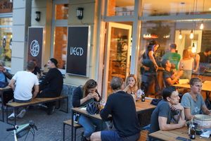 Our new home on Boxhagener Str. 21 in FHAIN 🖤 at VEG'D - Vegan Burgers - F-Hain in Berlin