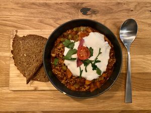 Chili Sin Carne at VEG'D - Vegan Burgers - F-Hain in Berlin