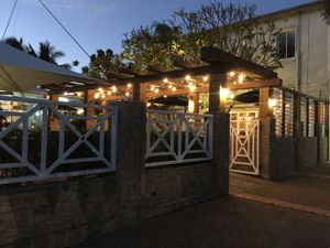 Outdoor seating area at Grandview Hotel in Bowen