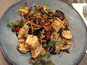 Salt and Pepper Eggplant (very good but spicier than expected) at Grandview Hotel in Bowen