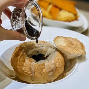 Truffle Cashew Mushroom Soup Bread Bowl at Flavours by Saute 寻味•素特 in Central Singapore