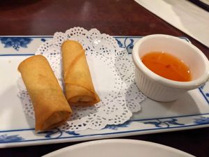 Veggie spring rolls at Thai House in Logan