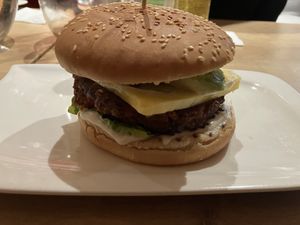 Avocado Burger at Veganland in Prague