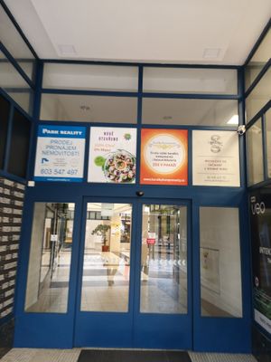 Outside at Veganland in Prague