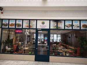 Outside at Veganland in Prague