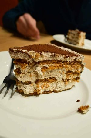tiramisu at Veganland in Prague