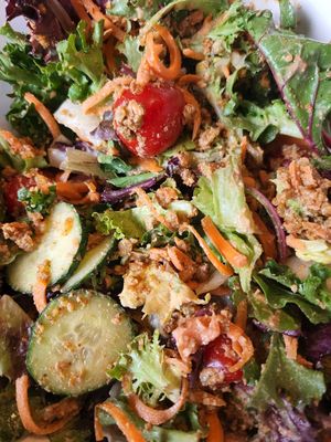 Raw Taco Salad, stirred at Loving Hut in Cincinnati