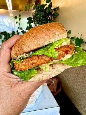 Sunny Burger. Yum!   at Loving Hut in Cincinnati