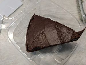 Chocolate cake at Loving Hut in Cincinnati