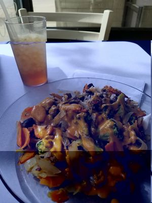 New Dish-Be Vegetables & Rice. Yumm!! at Loving Hut in Cincinnati