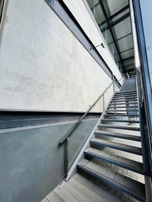 Stair access up to bar  at Black Rabbit in Chisinau