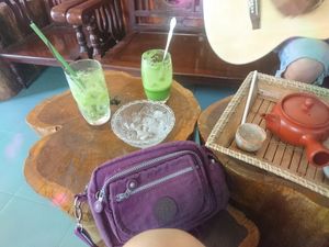 Green 6: Apple, kale, cucumber, peppermint, orange, lemon, ginger. at An Nhien in Da Nang