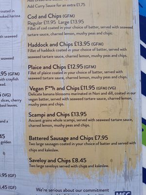 Vegan menu option (2) at Red Herring in Ely