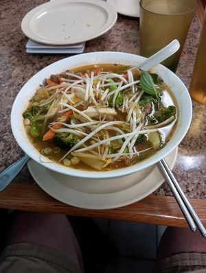 “ROYAL” NOODLES SOUP at Anna's Vegan Plate in Palm Bay