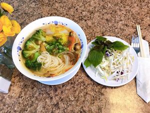 Royal Bun Hue Noodle Soup  at Anna's Vegan Plate in Palm Bay