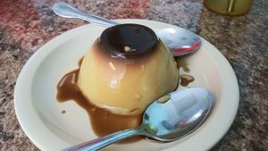 Vegan flan at Anna's Vegan Plate in Palm Bay