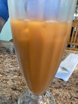 Thai iced tea at Anna's Vegan Plate in Palm Bay