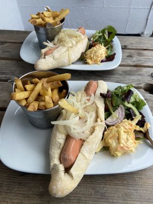 Generous vegan hot dog meal  at Pooley Bridge Inn in Penrith