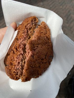 Chocolate chip cookie inside at I Love Cupcakes in Utrecht