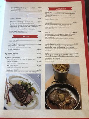 Menu 2/3 at Praia Caffe in Oeiras