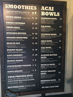 Menu at South Block in Alexandria