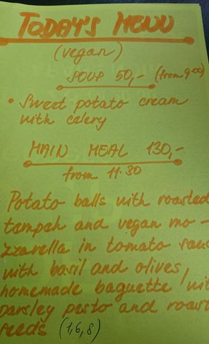 Lunch example at Bistro Les in Decin